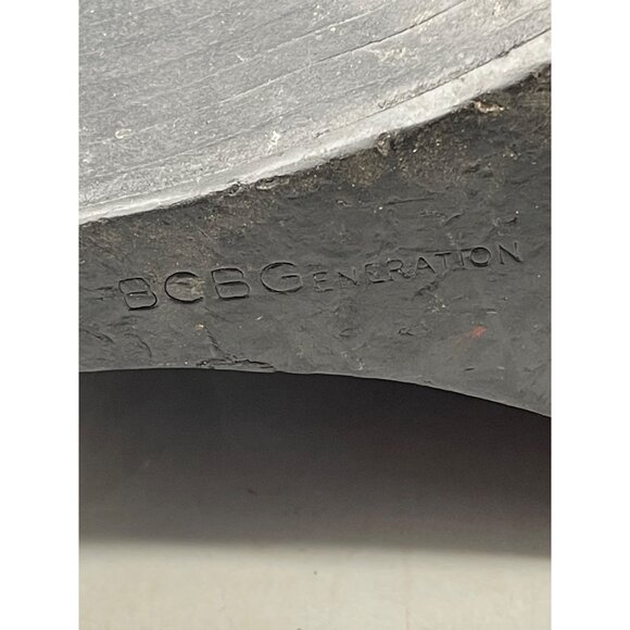 BCBGeneration suede 3" wedge knee high boots black side zip size 8.5 B READ - Picture 4 of 9